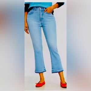 LOFT Kick Crop High-Rise Jeans with Frayed Hem - Sz 10/waist 30!!